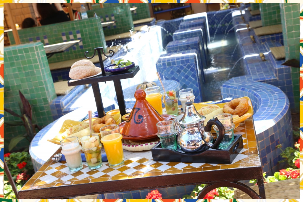 La Sqala's brunch: A tempting array of Moroccan and international dishes served in a serene garden setting